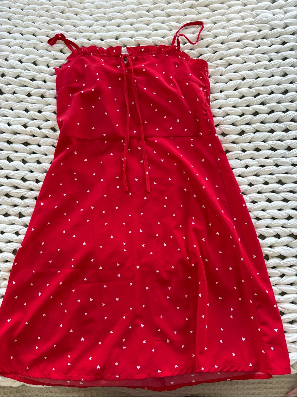 Red Heart Print Sundress